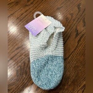 Stars Above Women Marled Sweater Knit Slipper Socks S/M (6-8) Green